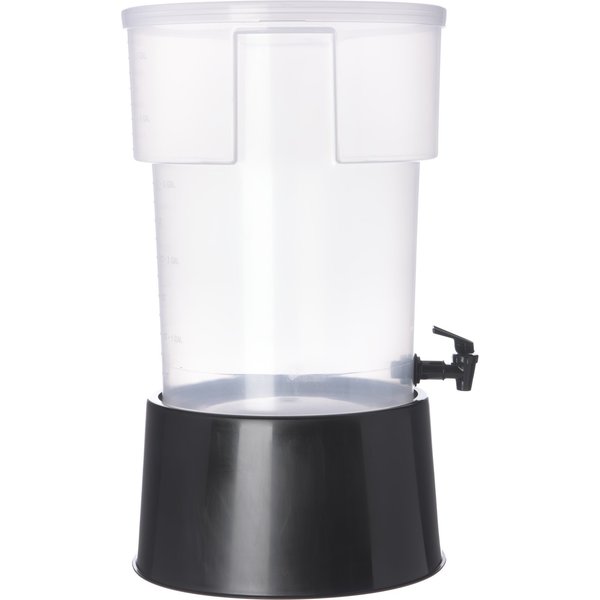 Round Dispenser w/Base, 5 gal., Black