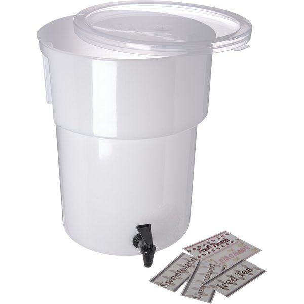 Round Dispenser, 5 gal., White