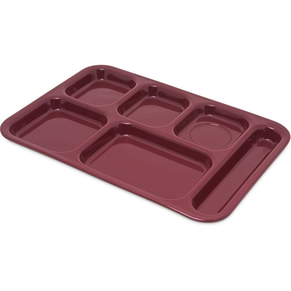 Right Hand 6 Comp Tray, Cranberry, PK12