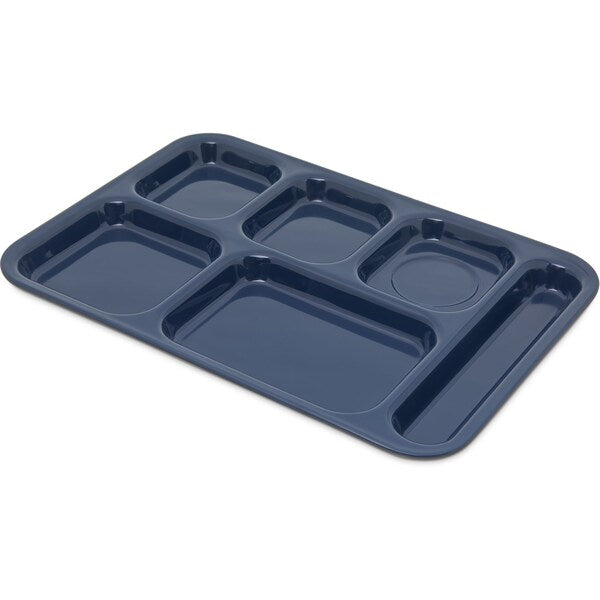 Right Hand 6 Comp Tray, Dark Blue, PK12