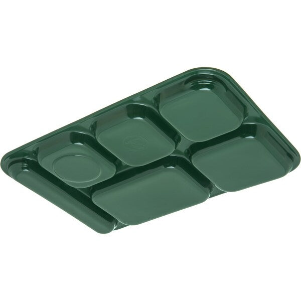 Right Hand 6 Comp Tray, Green, PK12