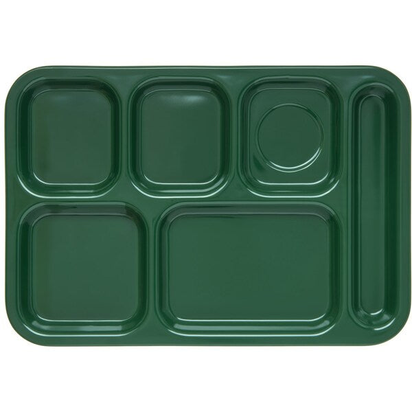 Right Hand 6 Comp Tray, Green, PK12