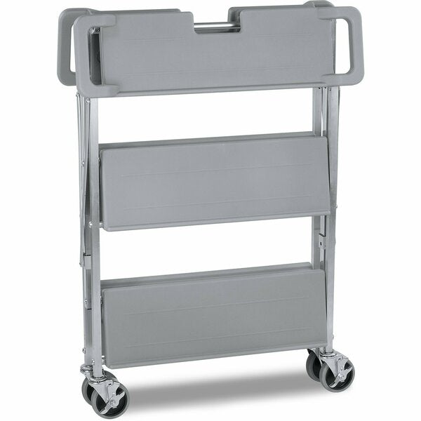 Polyethylene Fold N Go Cart 15 in x 21 in - Gray, 3 Shelves, 350 lb