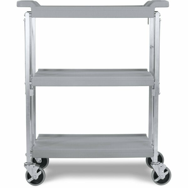 Polyethylene Fold N Go Cart 15 in x 21 in - Gray, 3 Shelves, 350 lb