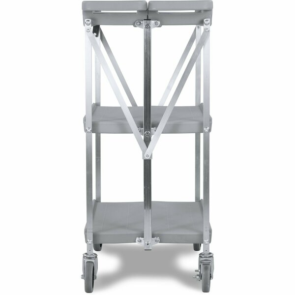 Polyethylene Fold N Go Cart 15 in x 21 in - Gray, 3 Shelves, 350 lb