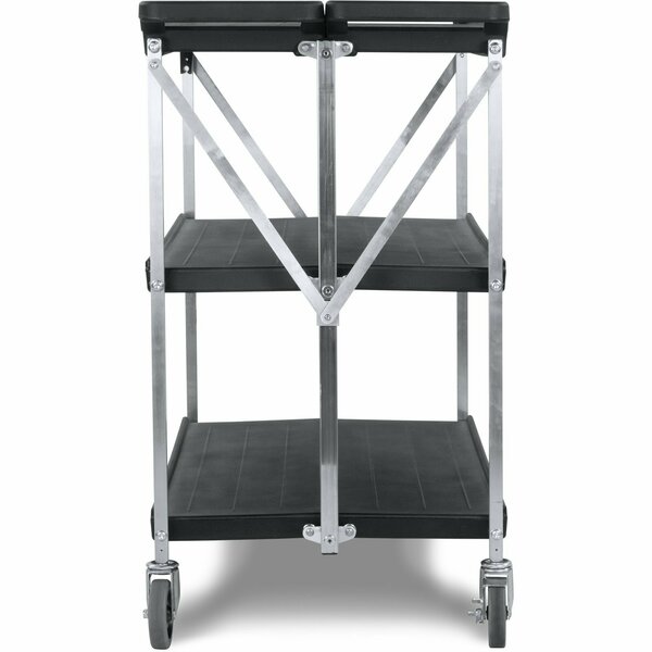 Polyethylene Fold N Go Cart 20 in x 31 in - Black, 3 Shelves, 350 lb