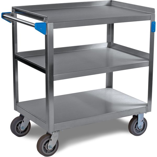 SS Utility Cart, 3 Shelf, 700 lb., 21x33