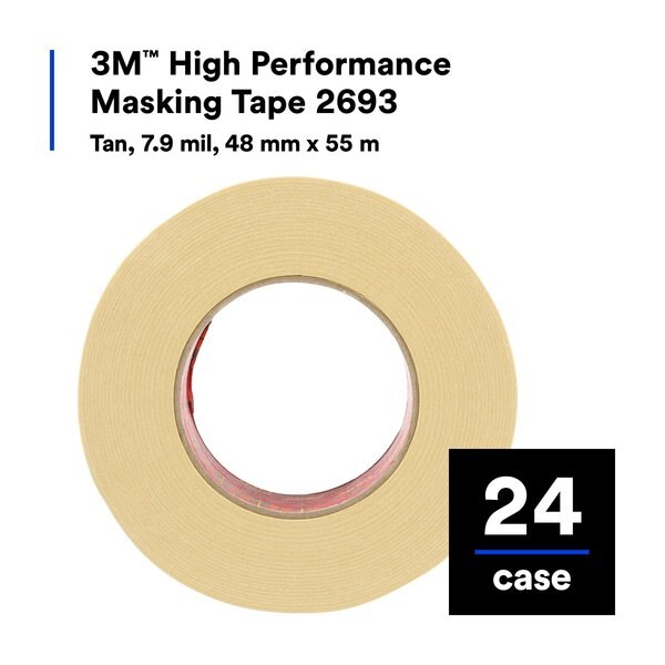 Masking Tape, Crepe Paper, Tan, PK24