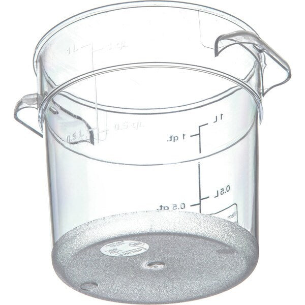 Round Container, 1 qt., Clr, PK12