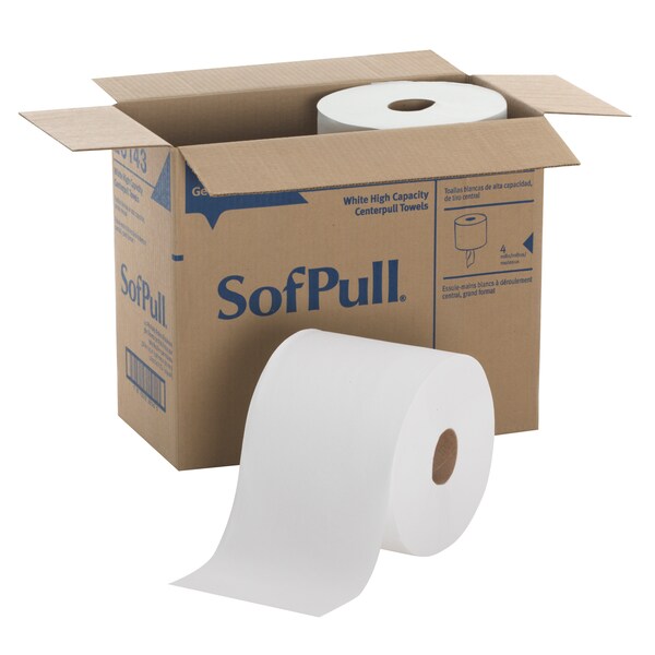 Soffpull Center Pull Paper Towels, 1, 560, 700 ft, White, 4 PK