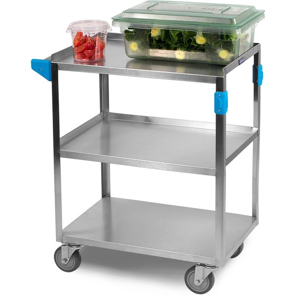 SS Utility Cart, 3 Shelf, 500 lb., 15.5x24