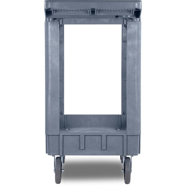 Polypropylene Small Bin Top Utility Cart, Gray, 2 Shelves, 500 lb