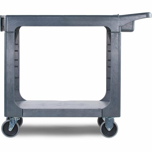 Polypropylene Flat Shelf Utility Cart, 40inx19in, Gray, 2 Shelves, 500 lb