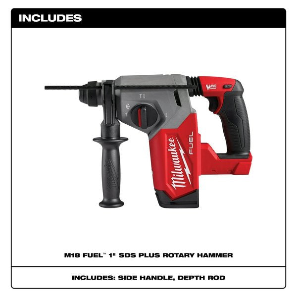 M18 FUEL Rotary Hammer, Cordless, 1 in, 18V, Pistol-Grip, Tool-Only
