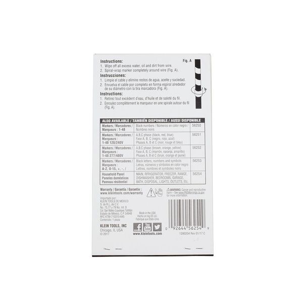 Wire Marker Book, Household Electrical Panel