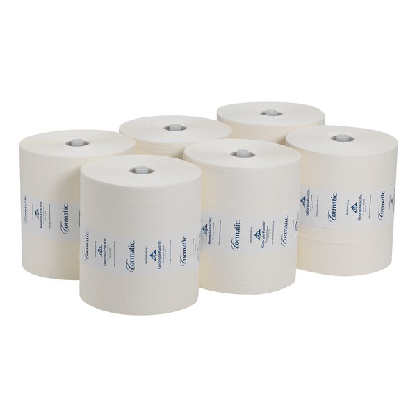 Cormatic Hardwound Paper Towels, 1, Continuous Roll, 700 ft, White, 6 PK