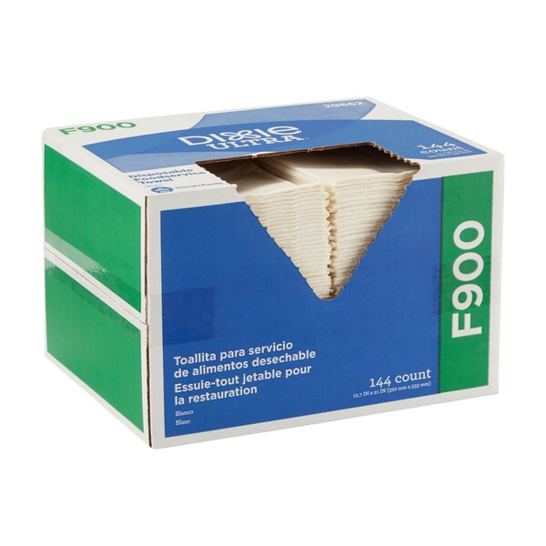 Dry Wipe, White, Flax, 144 Wipes, 12 3/4 in x 21 in