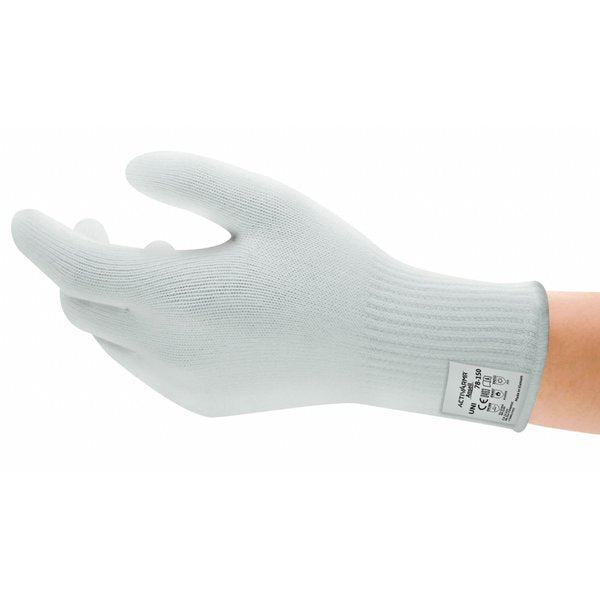 Activarmr Cold Protection Gloves, Uncoated, Thermal Lining, Seamless, White, Large (9), 1 Pair