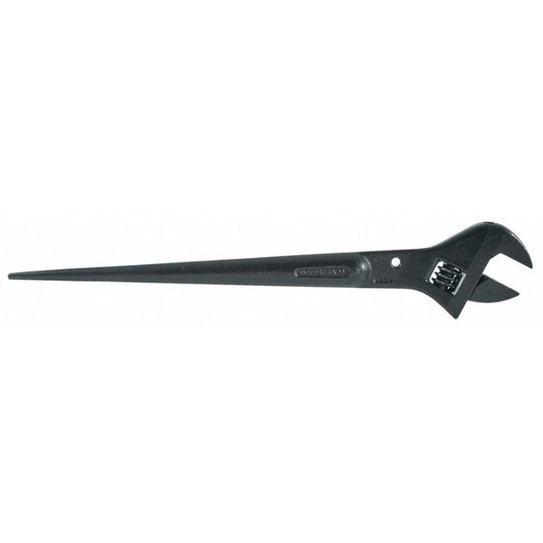 Adjustable Spud Wrench, Alloy Steel, 16 in Overall Length, 1-1/2 in Head, Black Oxide