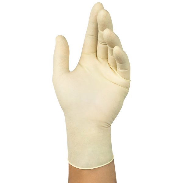 Microflex Exam Gloves, Natural Rubber Latex, Powder-Free, Medium (Size 8), Natural, 100 Pack