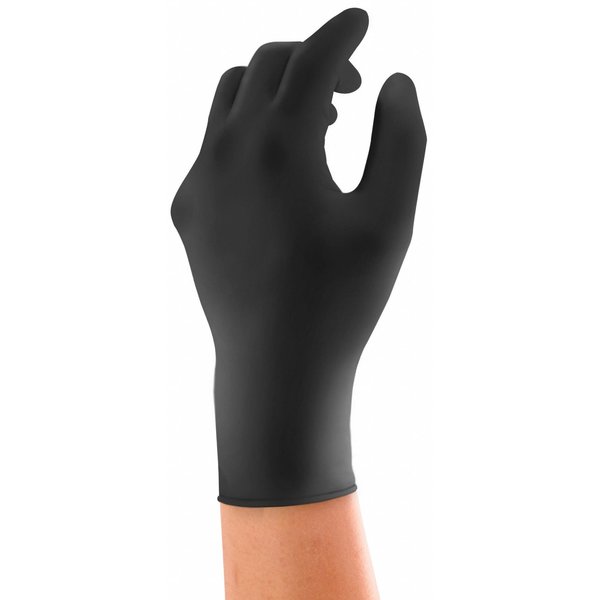 Microflex Onyx Exam Gloves with Textured Fingertips, Nitrile, Powder-Free, XL, Black, 100 Pack