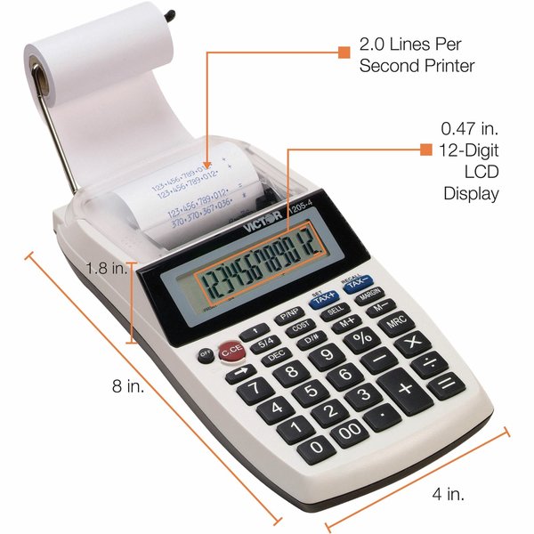 Portable Desktop Calculator, LCD, 12 Digit