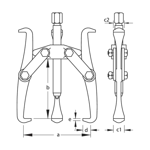 Puller, 2-Arm Pattern, 90 x 80mm