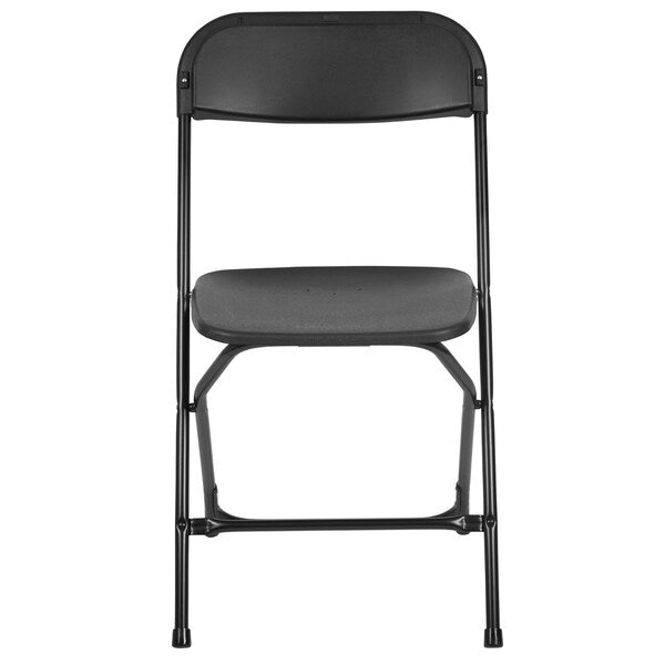 Hercules Series Plastic Folding Chair Black - 2 Pack 650LB Weight Capacity Comfortable Event Chair-Lightweight Folding Chair