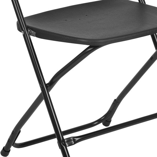Hercules Series Plastic Folding Chair Black - 2 Pack 650LB Weight Capacity Comfortable Event Chair-Lightweight Folding Chair