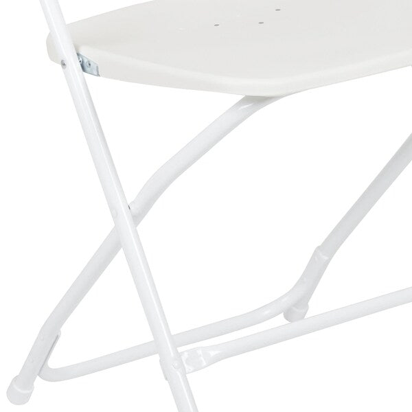 Hercules Series Plastic Folding Chair White - 2 Pack 650LB Weight Capacity Comfortable Event Chair-Lightweight Folding Chair