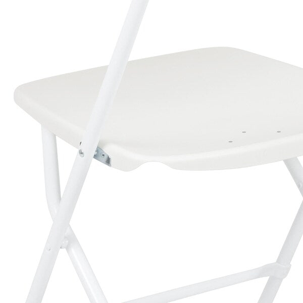 Hercules Series Plastic Folding Chair White - 2 Pack 650LB Weight Capacity Comfortable Event Chair-Lightweight Folding Chair