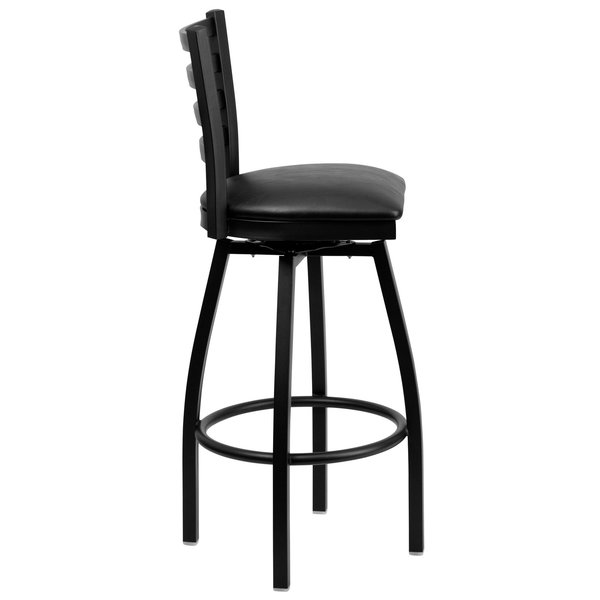 Black Ladder Stool-Black Seat