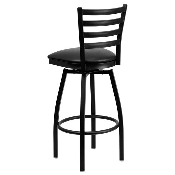 Black Ladder Stool-Black Seat