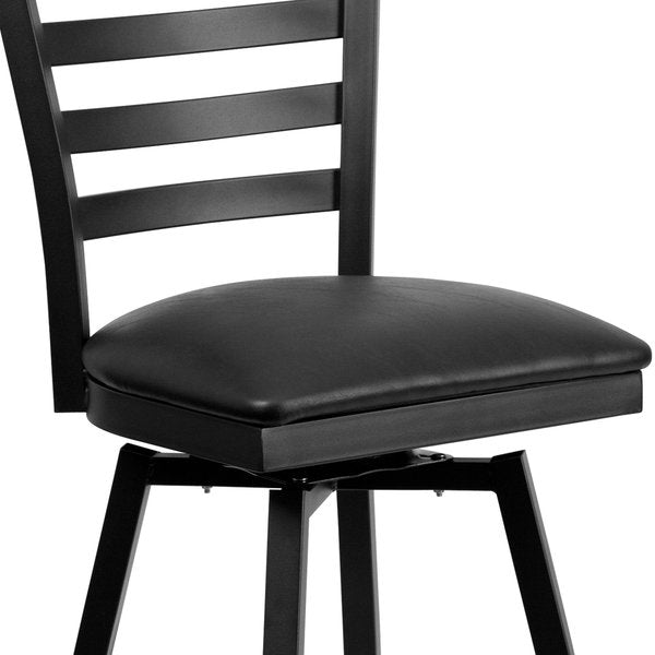 Black Ladder Stool-Black Seat