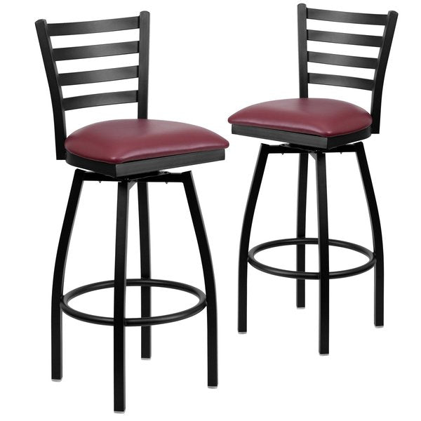 Black Ladder Stool-Burg Seat