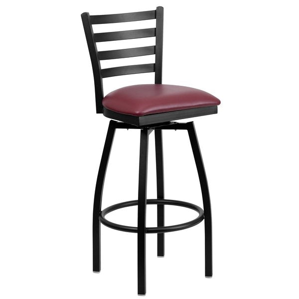 Black Ladder Stool-Burg Seat