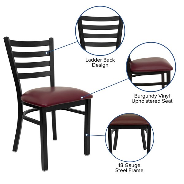 Black Ladder Chair-Burg Seat