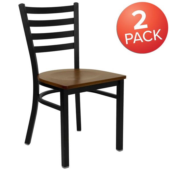 Black Ladder Chair-Cherry Seat