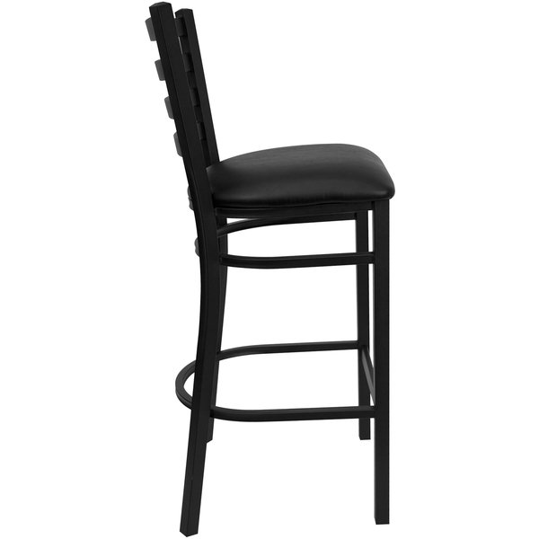 Black Ladder Stool-Black Seat