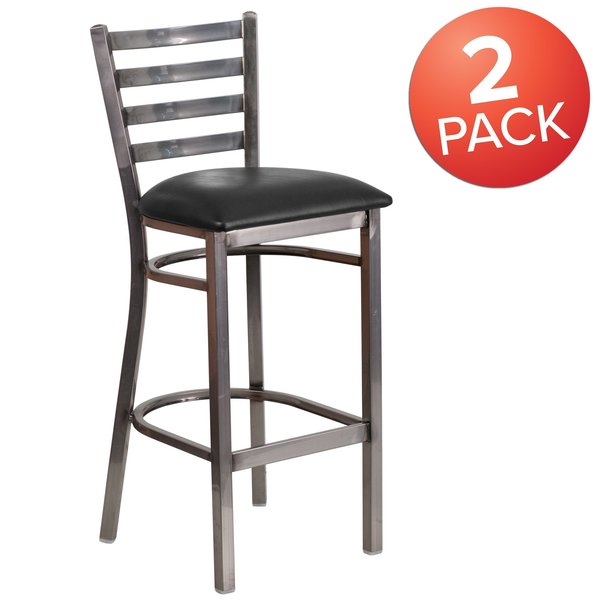 Clear Ladder Stool-Black Seat