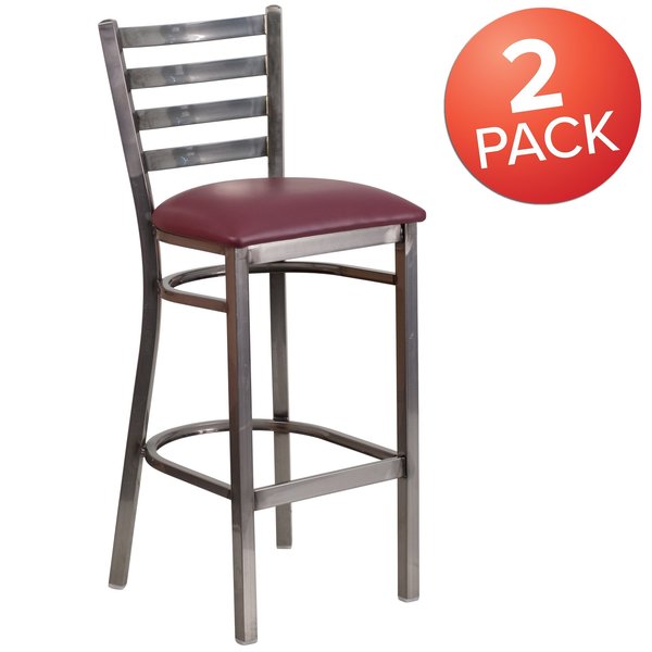 Clear Ladder Stool-Burg Seat