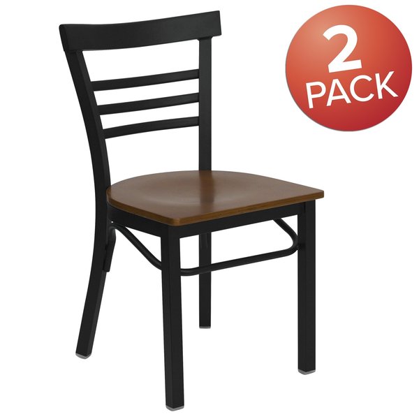 Black Ladder Chair-Cherry Seat