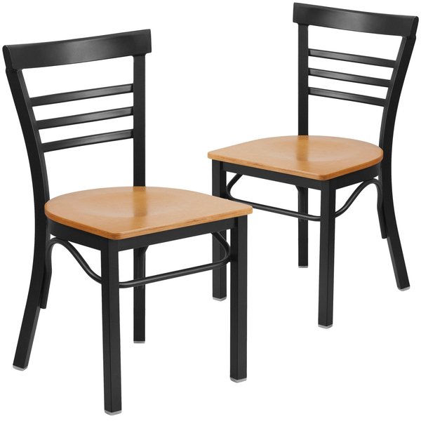 Black Ladder Chair-Nat Seat