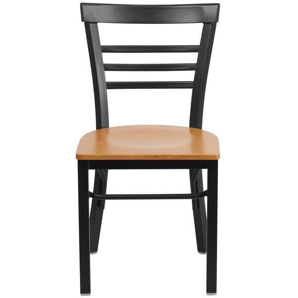 Black Ladder Chair-Nat Seat