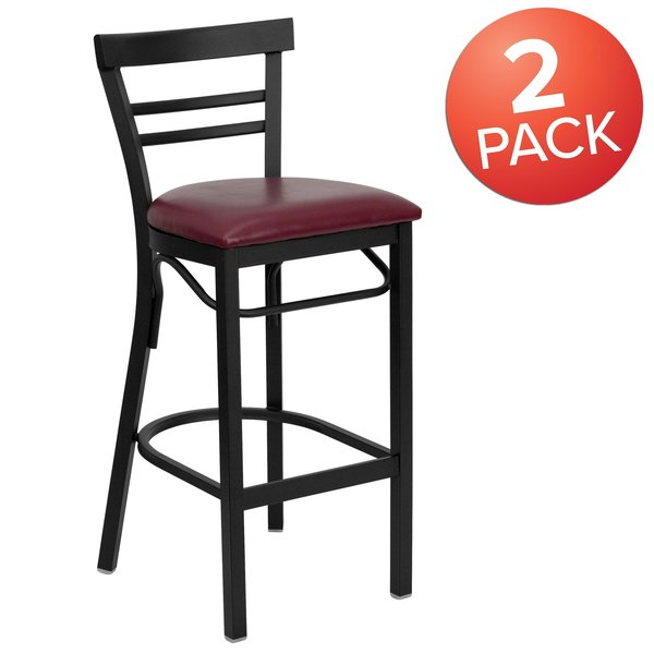 Black Ladder Stool-Burg Seat