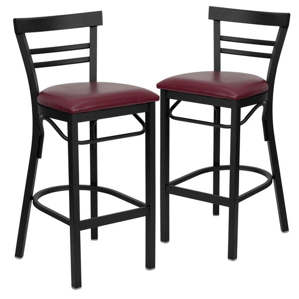 Black Ladder Stool-Burg Seat