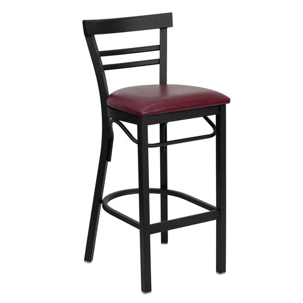 Black Ladder Stool-Burg Seat