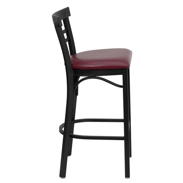 Black Ladder Stool-Burg Seat