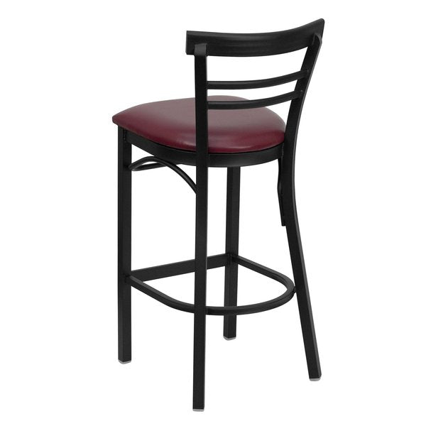 Black Ladder Stool-Burg Seat
