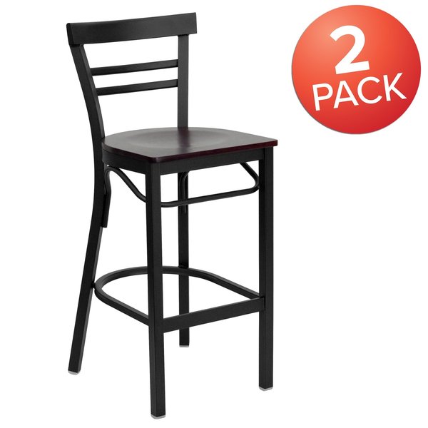 Black Ladder Stool-Mah Seat